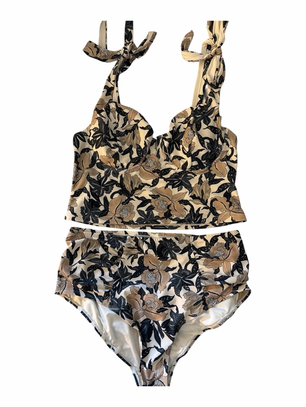 Old Navy Floral Tie Shoulder Tankini Swim Beach NWT